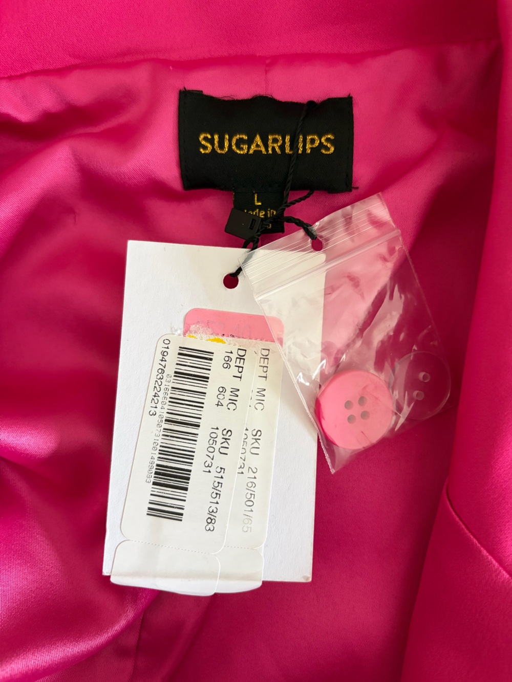 NWT Sugar Lips Leena Keep It Cool Oversized Blazer Dress Fuschia - Picture 10 of 15